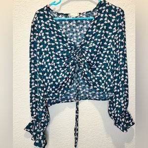 Crop top adjustable floral top